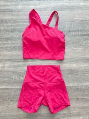 LULULEMON (SET) Pink Align Shorts Sz 2 & Asymmetrical Tennis Tank Top Sz 4